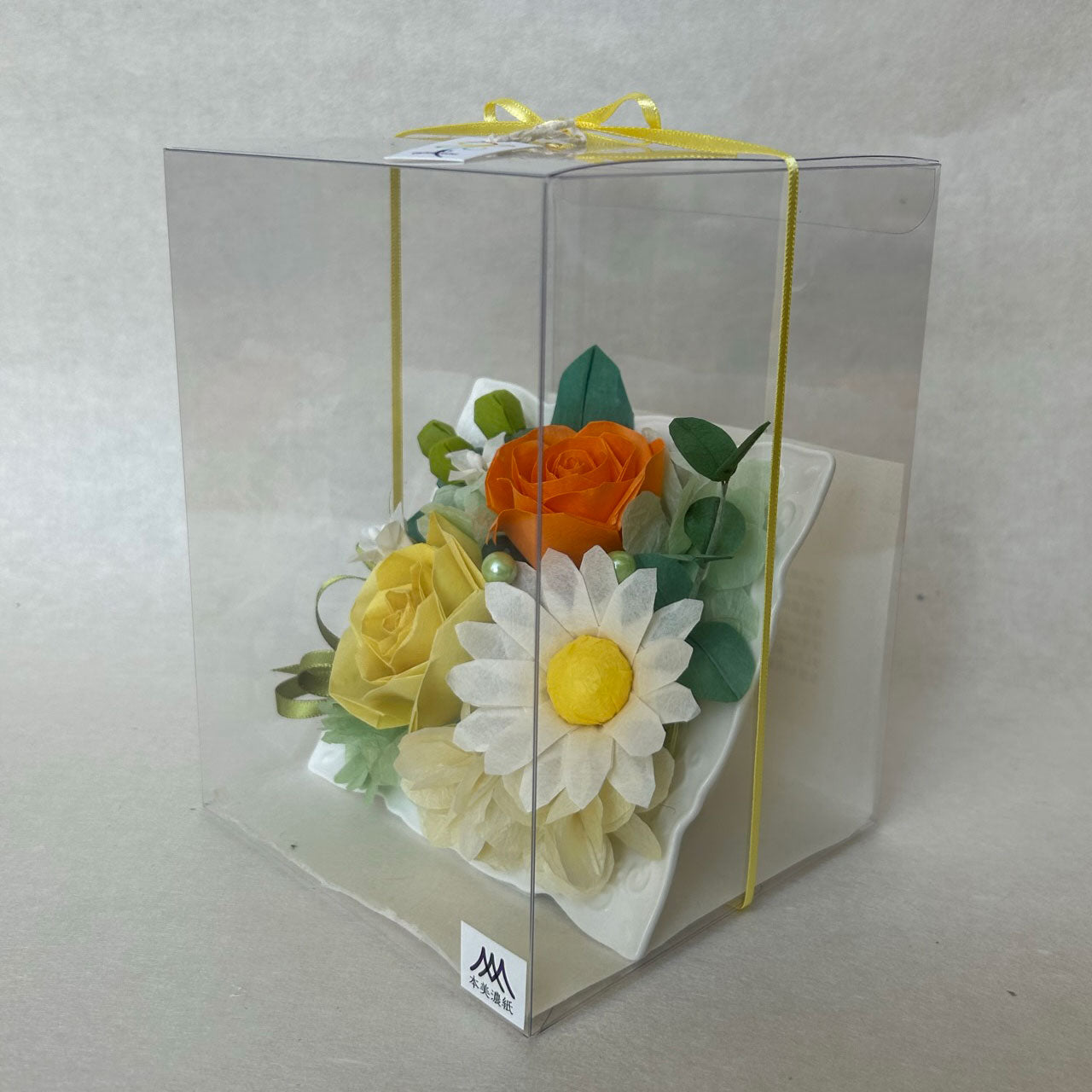 【美濃竹 紙工房】和紙の折花 陶器ベース