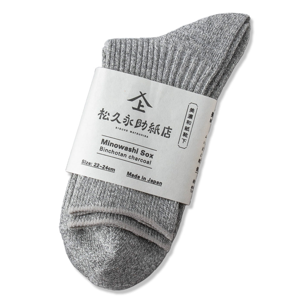商品管理 【松久永助紙店】美濃和紙靴下 22-24cm グレー